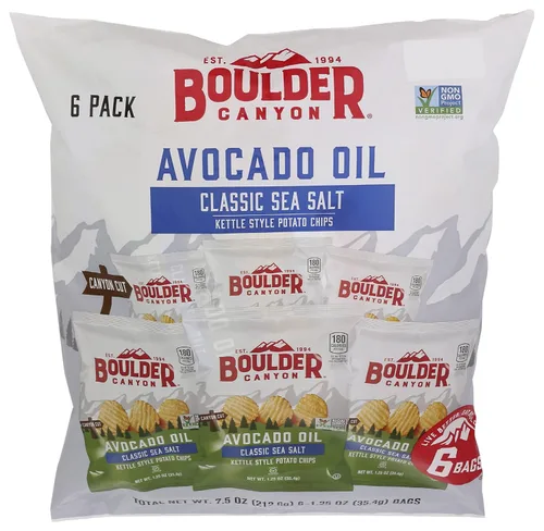 Miniatura 31 de Boulder Canyon, papas fritas Canyon Cut con aceite de aguacate, sal y pimienta, 5.25 onzas