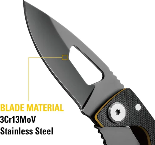 Miniatura 4 de CAT Cuchillo plegable de esqueleto, mango G10, hoja de acero inoxidable 3Cr13MoV, Liner-Lock, EDC cuchillo de campamento al aire libre