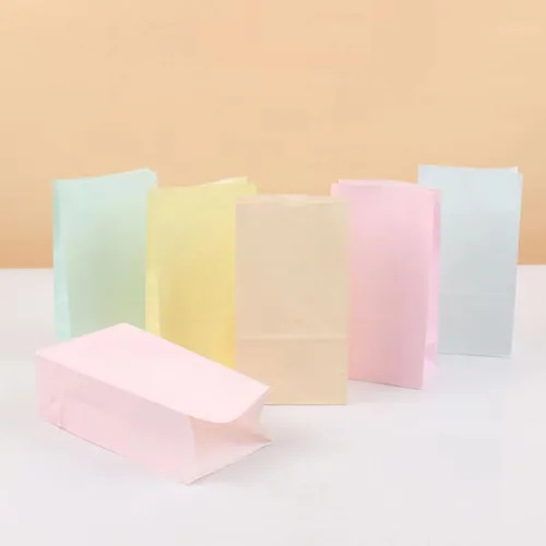 Miniatura 7 de 24 bolsas de regalo de cumpleaños, bolsas multicolor pastel para fiestas, bolsas de papel para dulces de 3 x 5 x 9 pulgadas, regalo de dulces sin