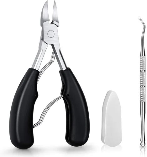 Aogeili Kit de cortaúñas encarnadas, cortaúñas profesionales gruesas y encarnadas para personas mayores, hombres y mujeres, de acero inoxidable,