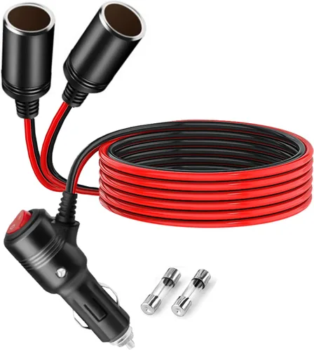 Miniatura 7 de Divisor de encendedor de cigarrillos para automóvil, adaptador de encendedor de cigarrillos de 12 V, cable Y de 3 enchufes, 1 a 3 puertos