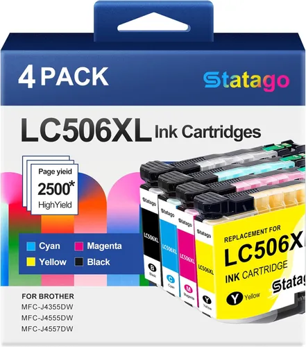 LC506XL LC 506XL - Cartuchos de tinta compatibles con impresora Brother LC506 LC 506, funciona para impresora Brother MFC-J4355DW MFC-J4555DW