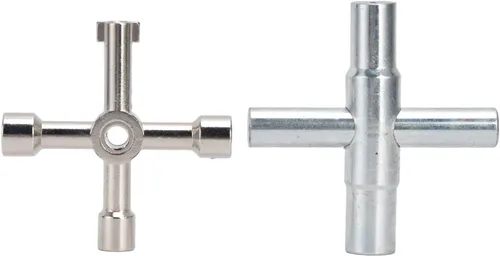Health Gear - Llave de 4 vías, 2 llaves de agua de 4 vías, llave multifuncional portátil, herramienta de llave para grifos de válvulas, radiadores,