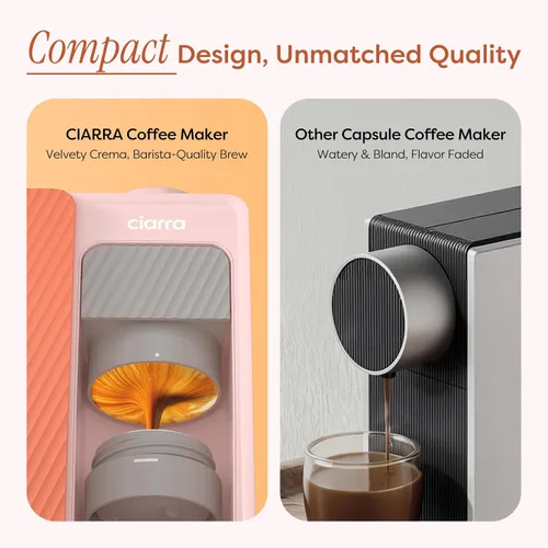 Miniatura 3 de CIARRA Bloombox - Cafetera compacta de café expreso, 15 bar de sabor rico en café espresso para viajes, camping, caravana, oficina, hogar, fácil