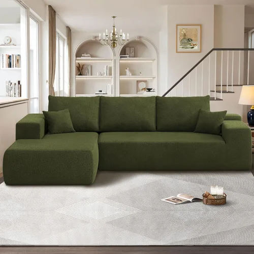 Miniatura 9 de Sofás seccionales Cloud de 96 pulgadas para sala de estar, sofá sin hueso en forma de L con cómoda silla, sofá modular con asiento profundo,