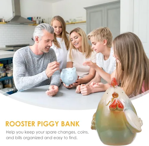 Miniatura 9 de DECHOUS Alcancía de cerámica para niños y adultos: bonita alcancía de pollo para ahorrar dinero para niños y niñas, divertida decoración