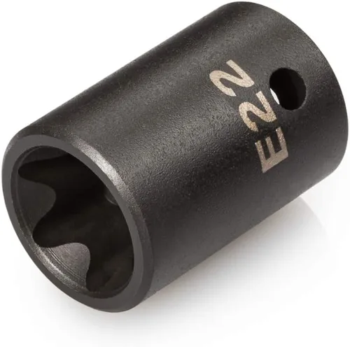 Miniatura 6 de TEKTON Juego de llaves de vaso de impacto con estrella externa de 1/2 pulgada con riel, 9 piezas (E10-E24) SID92100