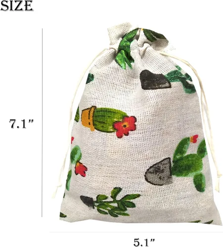 Miniatura 5 de RIGHTA TECH Bolsas de regalo para fiesta de cactus con cordón, bolsa de regalo de cactus suculentas, bolsa de recuerdo de fiesta para granja