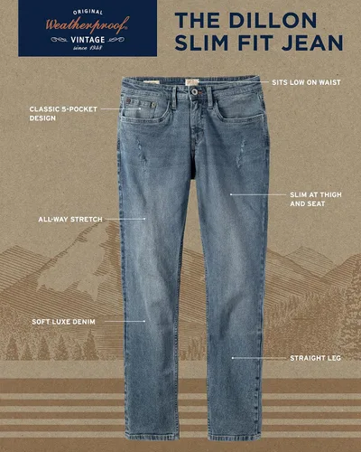 Miniatura 2 de Weatherproof Vintage Jeans para hombre Jeans de mezclilla súper suaves Jeans elásticos para hombre, jeans azules y negros para hombres, jeans