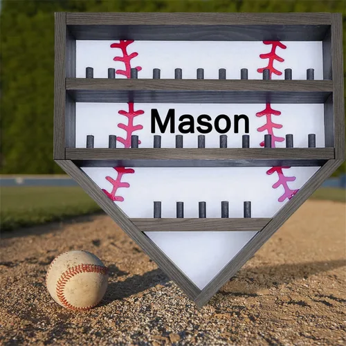 Miniatura 3 de Expositor de béisbol con nombre personalizado, soporte de almacenamiento de softbol, soportes de béisbol para la colección de papá, anillos