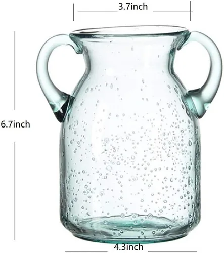 Miniatura 2 de Sunkey - Jarrón de cristal para decoración del hogar, Vidrio, Azul, S