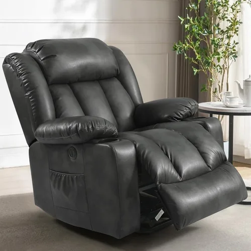 Miniatura 13 de PARKOL Silla reclinable eléctrica para ancianos y personas mayores, sillón reclinable eléctrico de cuero transpirable con masaje por vibración