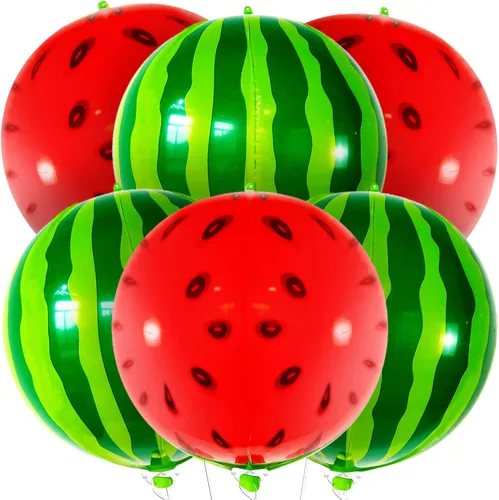 Miniatura 12 de KatchOn, Globos grandes de sandía – 22 pulgadas, paquete de 6 Globos de verano para decoraciones de cumpleaños de sandía Decoración de fiesta