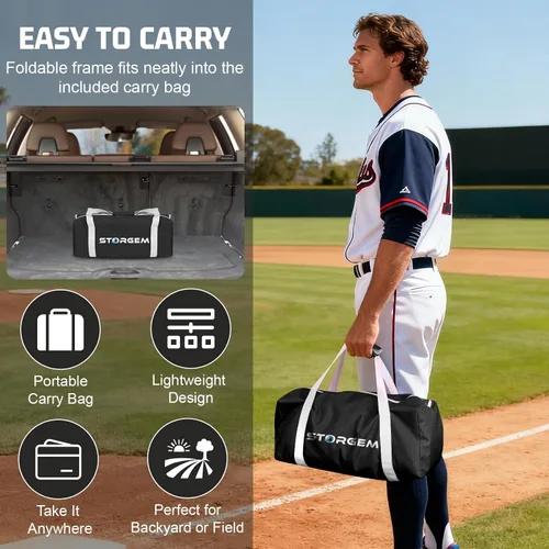 Miniatura 7 de Storgem 6'X6' Baseball Softball Practice Net, Portable Baseball Net for Batting, Hitting, Pitching and Fielding, Carry Bag, Strike Zone and Batting