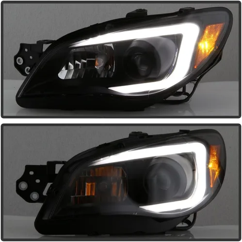 Miniatura 2 de ACANII - Para [Solo modelo halógeno] 2006-2007 Subaru Impreza WRX faros delanteros de proyector LED de tubo en pareja izquierda+derecha