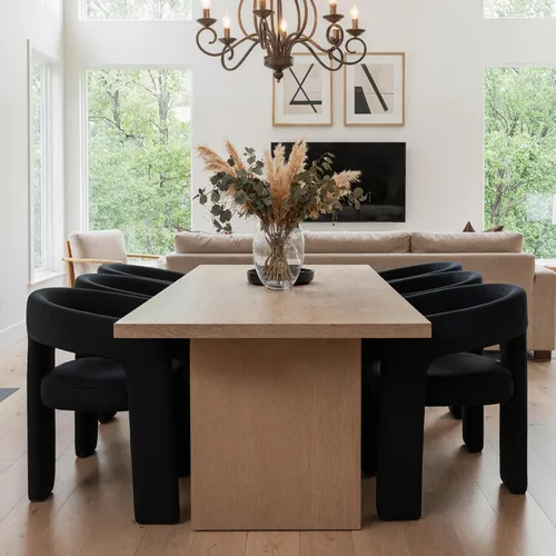 Miniatura 21 de HNY Silla moderna de cocina y comedor de estilo barril, silla de acento tapizada en cuero sintético PU con brazo, silla de lado de 47 cm de ancho
