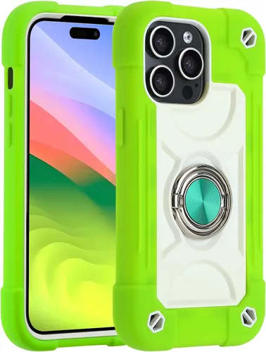 Miniatura 21 de MARKILL Funda compatible con iPhone 15 de 6.1 pulgadas con soporte integrado, [grado militar resistente de cuerpo completo] protección contra Rosa
