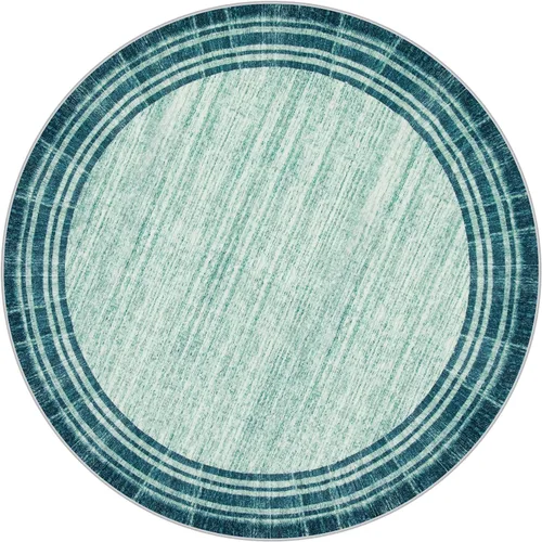 Miniatura 10 de Alfombra de pasillo moderna abstracta Lahome, alfombra lavable turquesa de 2 x 6 pulgadas para entrada, alfombra antideslizante de bajo pelo
