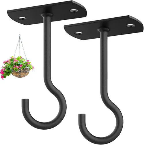 Miniatura 26 de Ganchos colgantes de metal para plantas, 6 pulgadas, paquete de 4 ganchos decorativos de pared para colgar linternas, comedero de pájaros, cesta