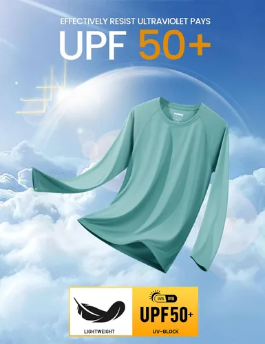 Miniatura 168 de MAGCOMSEN Camisas de manga larga para hombre, protección solar UPF 50+, camisetas atléticas para senderismo, correr, entrenamiento, protección