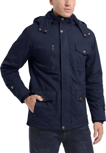 Miniatura 2 de MAGCOMSEN Men's Winter Coat Military Jacket Fleece Lined Parka Cotton Cargo Jacket