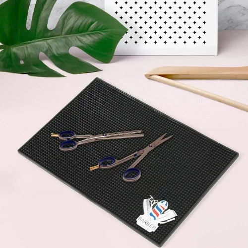 Miniatura 2 de Esterilla de silicona para peluquería con calor, tapete de estación de peinado, alfombra de peluquería para planchas de pelo, rizador, almohadilla