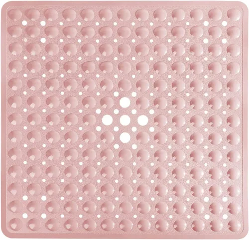 Miniatura 17 de Yimobra Tapete para ducha antideslizante, 21 x 21 pulgadas, tapete cuadrado suave para ducha con ventosas y agujeros de drenaje, tapetes para baño