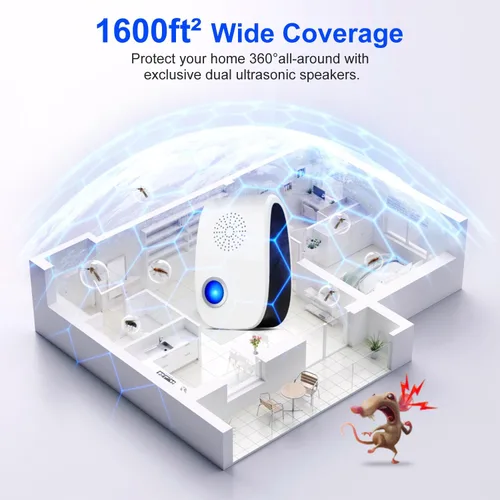 Miniatura 5 de Repelente ultrasónico mejorado, repelente de plagas para interiores, enchufe electrónico para cucarachas, hormigas, roedores, ratones, insectos