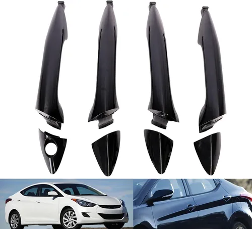Manija de puerta exterior negra imprimada, para Hyundai Elantra (GLS/GL/L/Limited/Sport/SE/GS) Sedan Coupe, 2011-2015, 2.0/1.8L, reemplazo #
