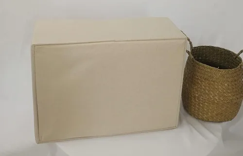 Miniatura 6 de Contenedor de almacenamiento para estantes, cestas rectangulares para armario, caja plegable con asas, color beige, cestas de estante, cajas