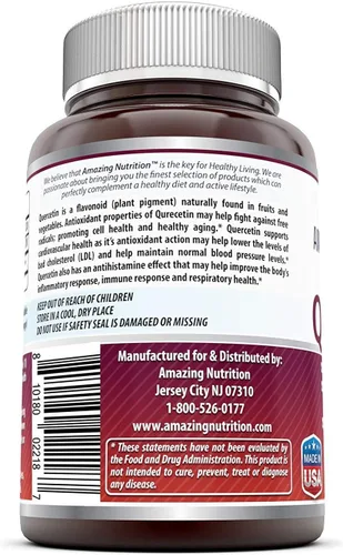 Miniatura 3 de Amazing Formulas - Quercetina 500 Mg * promueve la salud cardiovascular, mejora la respuesta antiinflamatoria e inmune, favorece el envejecimiento