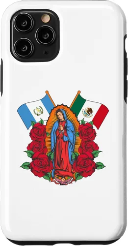 Miniatura 28 de Funda para iPhone 13 Pro Max Virgen de Guadalupe con bandera de Guatemala y México