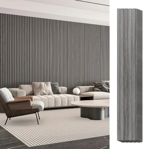 Miniatura 11 de Art3d Paneles de listones de madera de 6 piezas para decoración interior elegante y decoración de techo, panel texturizado 3D de MDF para techo