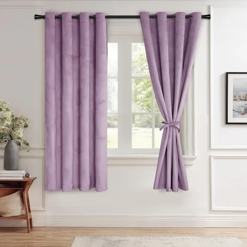 Miniatura 154 de JIUZHEN - Cortinas de terciopelo gris de 63 pulgadas opacas para sala de estar - Cortinas gruesas de terciopelo con ojales para ventana