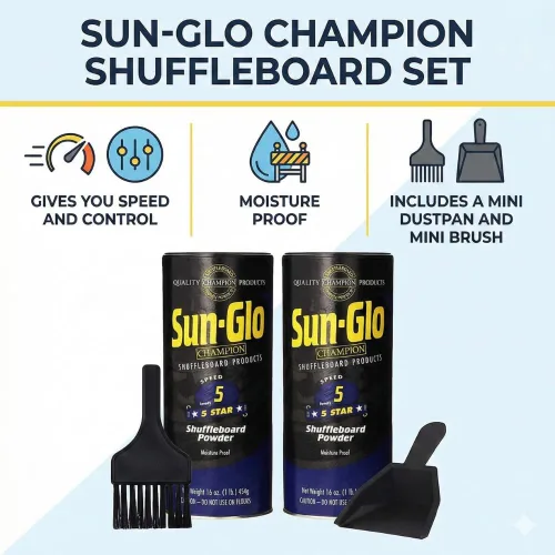 Miniatura 2 de Sun-Glo - Arena para tejo de tejo con mini recogedor y juego de mini cepillo, paquete de 2 (16 onzas cada uno) - SunGlo #5 Star (velocidad media)