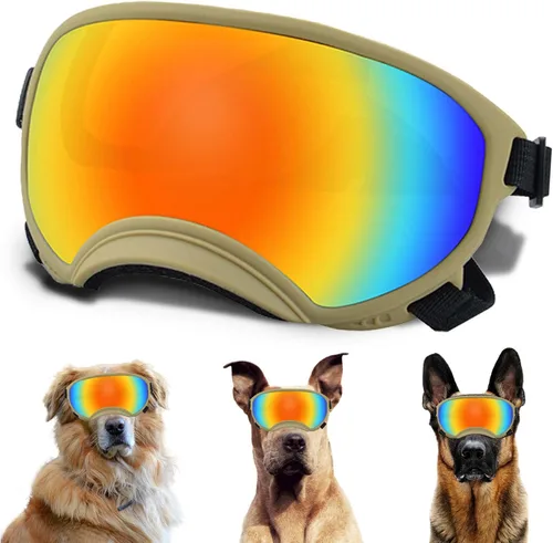 Miniatura 14 de Gafas de sol grandes para perros con correa ajustable, protección UV, a prueba de victorias, adecuadas para perros medianos y medianos