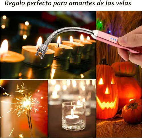Miniatura 6 de MEIRUBY Encendedor eléctrico recargable USB, encendedor de arco, para campamento, parrillada, deportes, herramienta para apasionados de lo Oro rosa