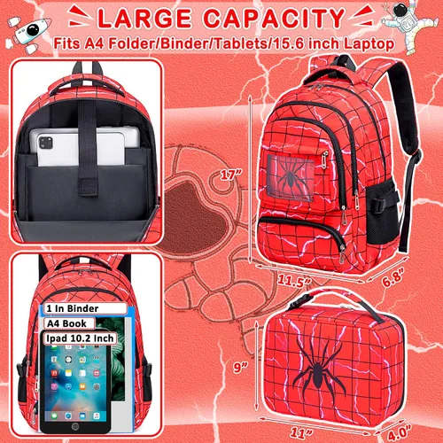 Miniatura 4 de FunnyGifts Mochilas para niños y niñas, mochila escolar para escuela primaria y preescolar para niños de 4, 5, 6, 7, 8, 9, 10, 11, 12