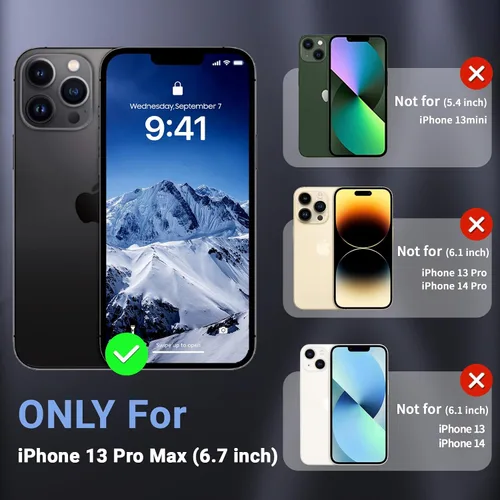 Miniatura 2 de Funda magnética para iPhone 13 Pro Max, protector de pantalla, compatible con MagSafe, protección contra caídas de grado militar, protección