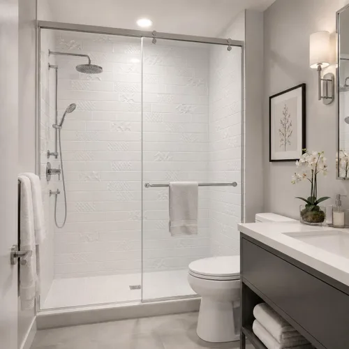 Miniatura 12 de From Plain To Beautiful In Hours Versa Tile - Paneles de pared para bañera y ducha Surround - Blanco brillante Blanco satinado