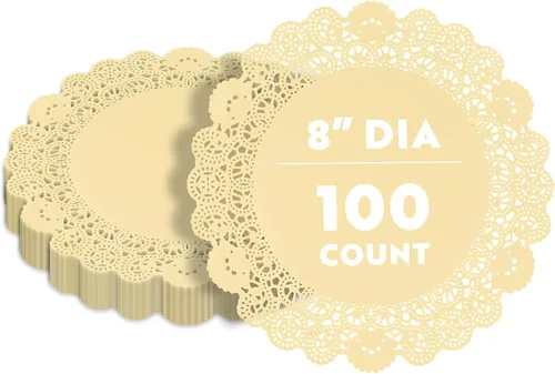 Miniatura 18 de Restaurantware Pastry Tek Blondas de Encaje de 4 x 4 Pulgadas 100 Vajilla Decorativa - Blondas de Mesa Desechables Redondas de Papel Negro