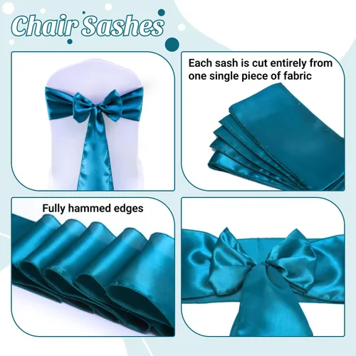 Miniatura 100 de mds - Lote de 10 lazos de satén para sillas de boda y eventos, para decoración de fiestas, 30 colores, Satin, 10 Verde oliva
