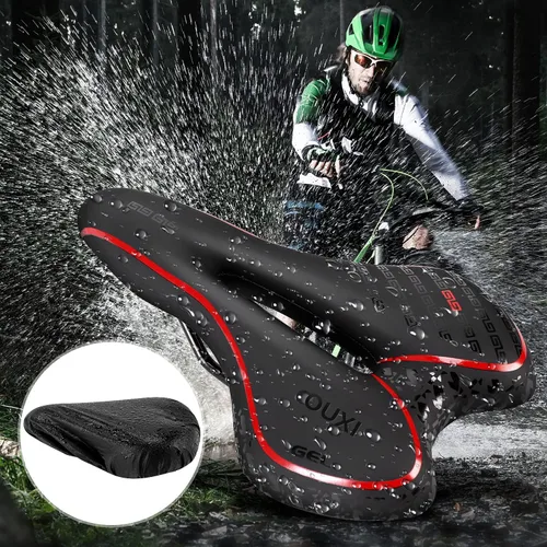 Miniatura 5 de OUXI Asiento de Bicicleta Cómodo Sillín de Bicicleta de Gel Cómodo de Repuesto Suave Acolchado con Absorción de Impactos Impermeable para MTB Rojo