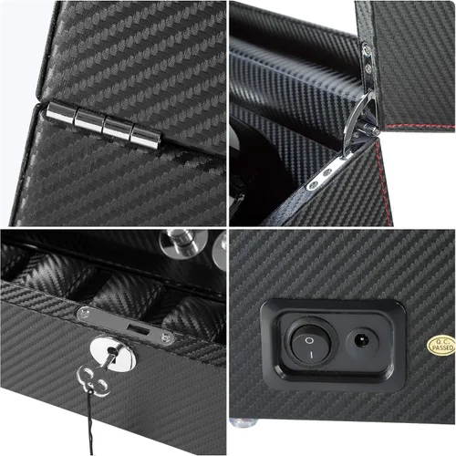 Miniatura 4 de Sepano Enrollador automático de reloj, caja de bobinado de reloj para relojes automáticos, con motor Mabuchi y almohadas de reloj flexibles, gran