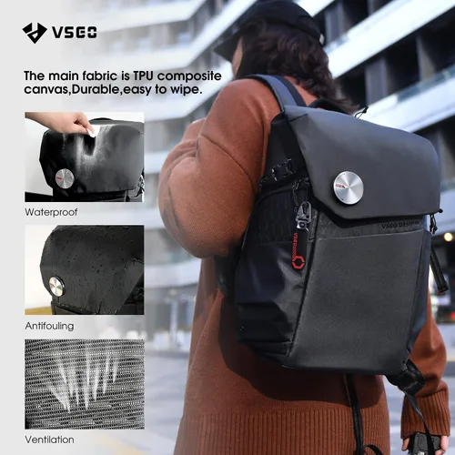 Miniatura 4 de VSGO Mochila negra para cámara Snipe de 16 litros, ligera, 2.4 lbs, bolsa de fotografía profesional DSLR/SLR para Sony, Canon, cámaras Nikon