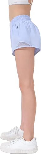 Miniatura 3 de Aurefin Pantalones cortos deportivos para niñas, pantalones cortos ligeros para correr para adolescentes, niñas, pantalones cortos deportivos