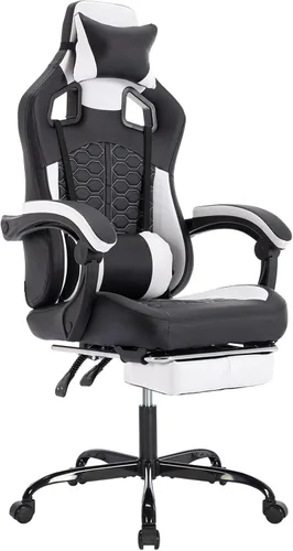 Miniatura 12 de Gaming Chair, Home Office Computer Chair, Ergonomic Executive Swivel Rolling Chair with Footrest Comfortable Headrest and Lumbar Support for Back