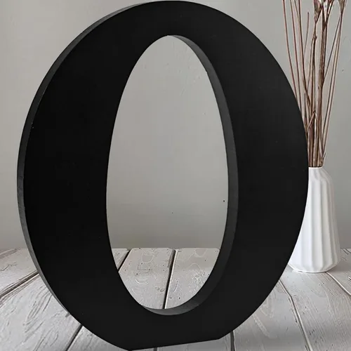 Miniatura 22 de AOCEAN Letras de madera negra de 12 pulgadas, letras de madera sin terminar para Halloween, letras decorativas de pie, tablero de señalización