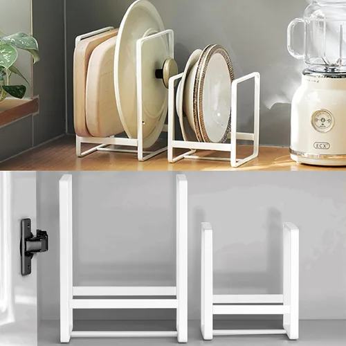 Miniatura 8 de 2PCS Organizador de Soportes para Platos, Estante de Exhibición y Almacenamiento de Platos de Metal para Secado para Gabinete, Mostrador y Armario