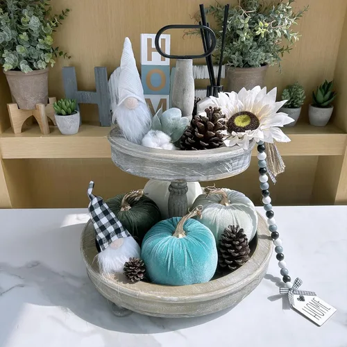 Miniatura 4 de Winlyn 4 calabazas decorativas de terciopelo rústico sintético, color verde, verde azulado, blanco, 5 pulgadas, para regalos, otoño, boda, Acción